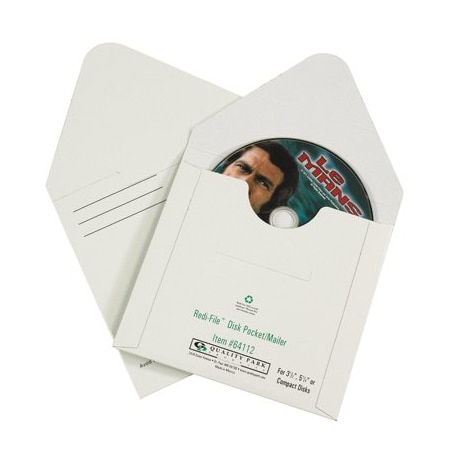 Bsc Preferred 5 1/8 x 5'' White Fibreboard CD Mailers, 100PK MM1145